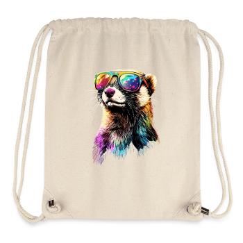 Furet Furet Putois Martre Belette Mignon Furet - Sac à cordon recyclé Stanley/Stella - blanc naturel - Devant