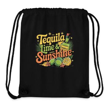 Tequila, citron vert et soleil - Sac à cordon recyclé Stanley/Stella - noir - Devant