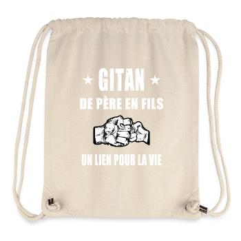 père et fils gitan papa fête des pères - Sac à cordon recyclé Stanley/Stella - blanc naturel - Devant