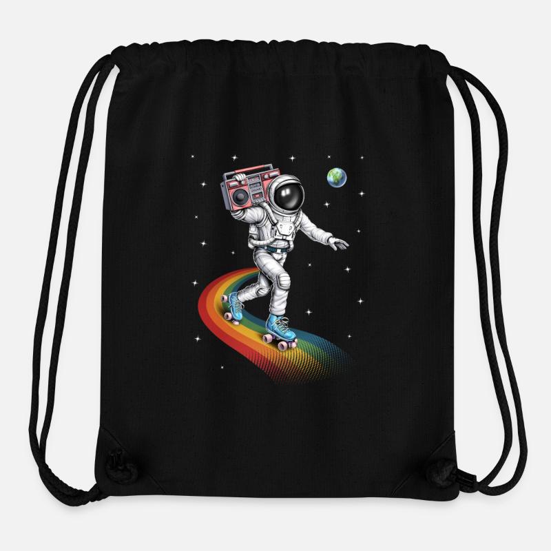 Astronaut Roller Skating - Stanley/Stella Recycled Gym Bag - black