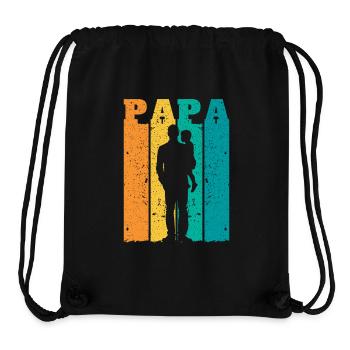 Retro Dad Silhouette – Vintage Style Father's Day - Stanley/Stella Recycled Gym Bag - black - Front