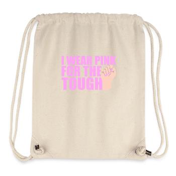Je porte du rose pour le ruban rose contre le cancer du sein - Sac à cordon recyclé Stanley/Stella - blanc naturel - Devant