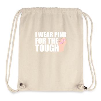 Je porte du rose pour le ruban rose contre le cancer du sein - Sac à cordon recyclé Stanley/Stella - blanc naturel - Devant