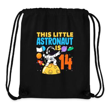 Ce petit astronaute aura 14 ans - Sac à cordon recyclé Stanley/Stella - noir - Devant