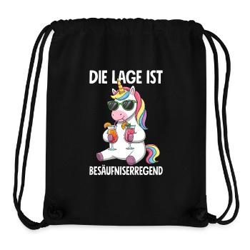 Die Lage Ist Besäufniserregend mit Einhorn - Stanley/Stella recycelter Gym Bag - Schwarz - Vorne