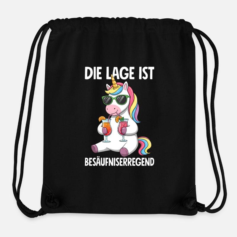 Die Lage Ist Besäufniserregend mit Einhorn - Stanley/Stella recycelter Gym Bag - Schwarz