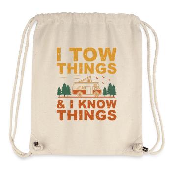 I Tow Things and I know Things Fathers Day - Stanley/Stella Recycled Gym Bag - natural - Front