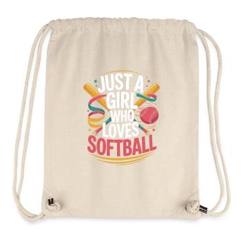 Juste une fille qui aime le softball - Sac à cordon recyclé Stanley/Stella - blanc naturel - Devant