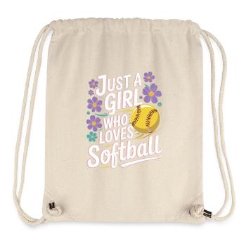 Juste une fille qui aime le softball - Sac à cordon recyclé Stanley/Stella - blanc naturel - Devant