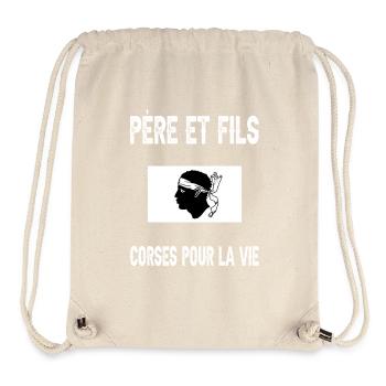 père et fils papa corse corsica tete de maure - Sac à cordon recyclé Stanley/Stella - blanc naturel - Devant