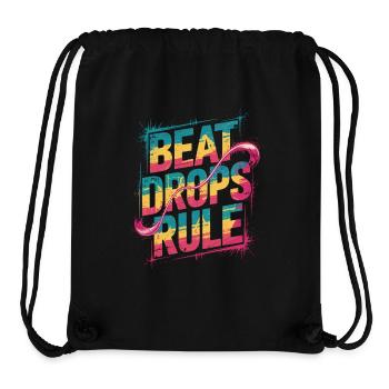 Règle des Beat Drops - La musique règne sur le moment - Sac à cordon recyclé Stanley/Stella - noir - Devant