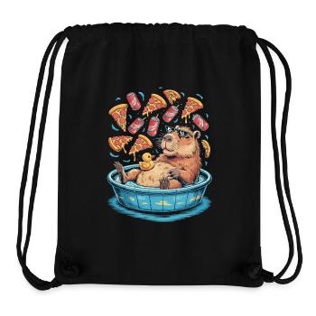 Capybara chill zone - pizza, soda, relaxation - Stanley/Stella Recycled Gym Bag - black - Front