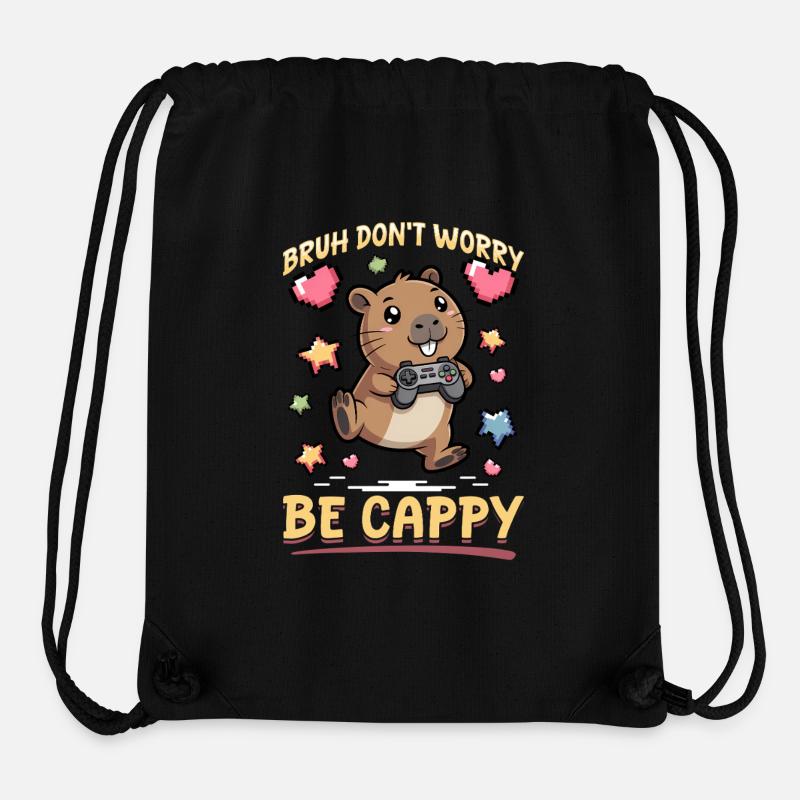 Capybara Gamer Gaming - Sac à cordon recyclé Stanley/Stella - noir
