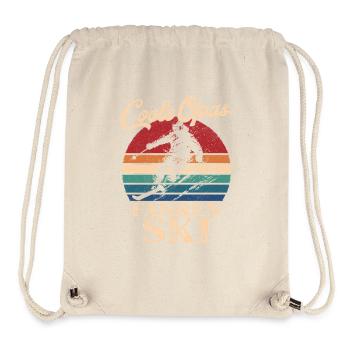 Coole Opas fahren Ski Retro Großvater - Stanley/Stella recycelter Gym Bag - Naturweiß - Vorne