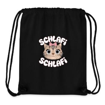 Cat Cat Sleep Shirt Gift Cute - Stanley/Stella Recycled Gym Bag - black - Front