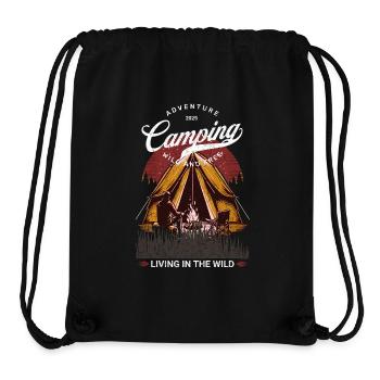 Camping wild and free Outdoor nature camping - Stanley/Stella Recycled Gym Bag - black - Front