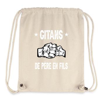 père et fils papa gitan - Sac à cordon recyclé Stanley/Stella - blanc naturel - Devant