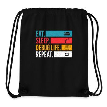 Eat Sleep Debug Repeat Entwickler Shirt - Stanley/Stella recycelter Gym Bag - Schwarz - Vorne