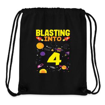 Raketenstart In Den Vierten Geburtstag - Stanley/Stella recycelter Gym Bag - Schwarz - Vorne