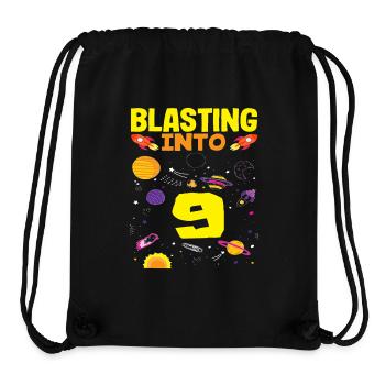 Raketenstart Ins Neunte Jahr - Stanley/Stella recycelter Gym Bag - Schwarz - Vorne