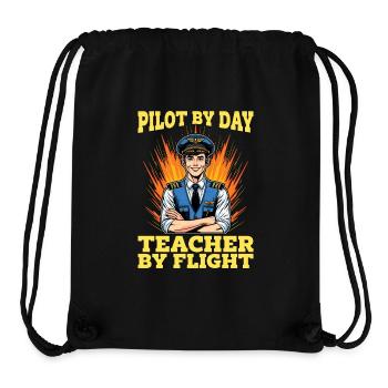 Flight Instructor Pilot By Day Aviation Teacher - Stanley/Stella Recycled Gym Bag - black - Front