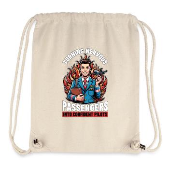 Flight Instructor Turning Nervous Flight Attendant - Stanley/Stella Recycled Gym Bag - natural - Front