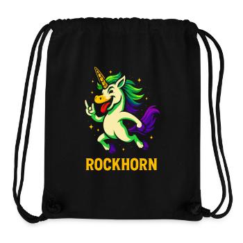 Rockhorn Einhorn Spruch Design Fabelwesen Kind - Stanley/Stella recycelter Gym Bag - Schwarz - Vorne