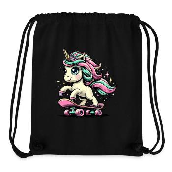 Unicorn Skateboard Gift Design - Stanley/Stella Recycled Gym Bag - black - Front