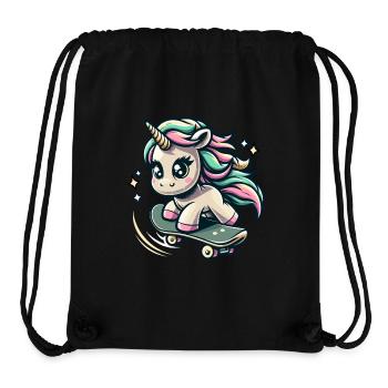 Unicorn Skateboard Gift Design - Stanley/Stella Recycled Gym Bag - black - Front