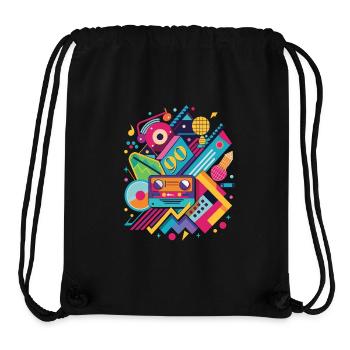 90s Music Shirt – Retro Mixtape Design - Stanley/Stella Recycled Gym Bag - black - Front