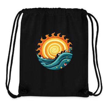 Chemise Soleil & Vacances – Summer Vibes Design - Sac à cordon recyclé Stanley/Stella - noir - Devant
