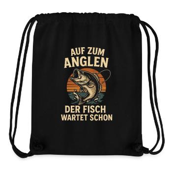 Idée cadeau de pêche Dictons de pêcheur - Sac à cordon recyclé Stanley/Stella - noir - Devant