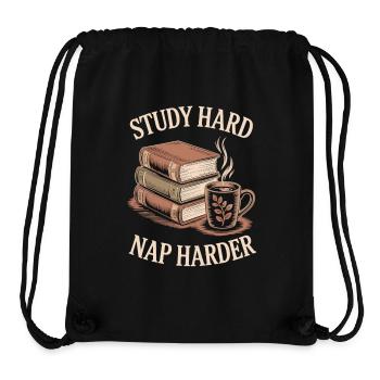 Café, Étude, Chemise de nuit - Sac à cordon recyclé Stanley/Stella - noir - Devant