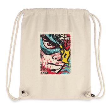 Héros de bande dessinée comme tampon rétro - Sac à cordon recyclé Stanley/Stella - blanc naturel - Devant