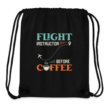 Flight Instructor Before Aviation Coffee Lover - Stanley/Stella Recycled Gym Bag - black - Front