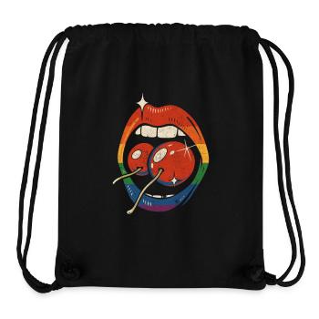 LGBTQ Mund mit Kirschen - Stanley/Stella recycelter Gym Bag - Schwarz - Vorne