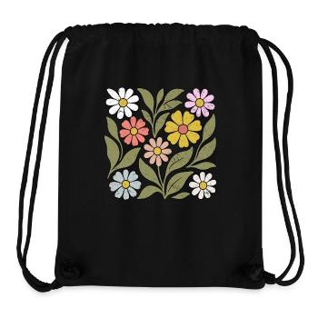 Boho Wildflower - Stanley/Stella recycelter Gym Bag - Schwarz - Vorne
