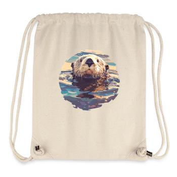Loutre de mer - Sac à cordon recyclé Stanley/Stella - blanc naturel - Devant