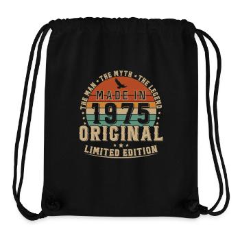 50 Ans 1975 Vintage Retro Cadeau Anniversaire - Sac à cordon recyclé Stanley/Stella - noir - Devant