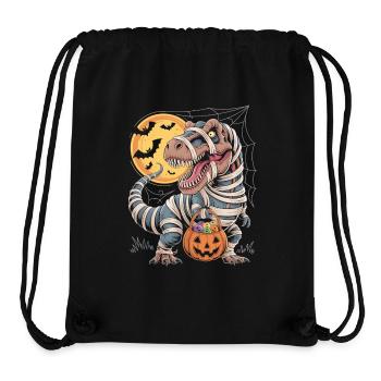 Halloween T-Rex - Spooky T-Rex with Pumpkin - Stanley/Stella Recycled Gym Bag - black - Front