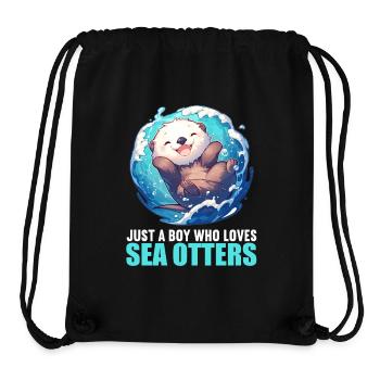 Loutre de mer - Sac à cordon recyclé Stanley/Stella - noir - Devant