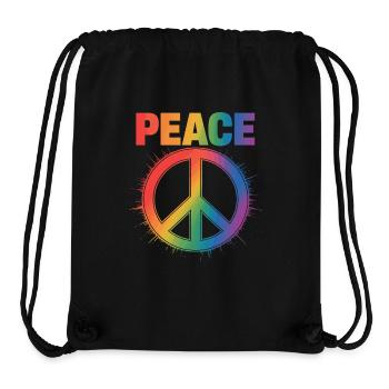 Peace Regenbogen Queer LGBTQ+ Pride Day - Stanley/Stella recycelter Gym Bag - Schwarz - Vorne