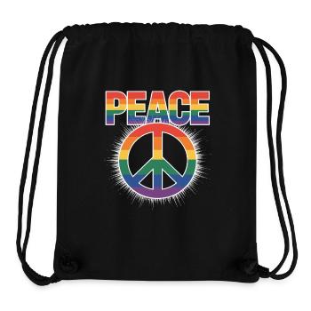 Peace Regenbogen Queer LGBTQ+ Pride Day - Stanley/Stella recycelter Gym Bag - Schwarz - Vorne