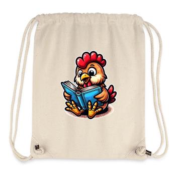Huhn Lesen Bücher Buch Hühner - Stanley/Stella recycelter Gym Bag - Naturweiß - Vorne