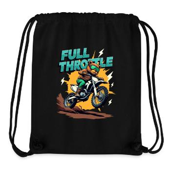 Full Throttle Bear Motocross Motorcycle - Stanley/Stella Recycled Gym Bag - black - Front