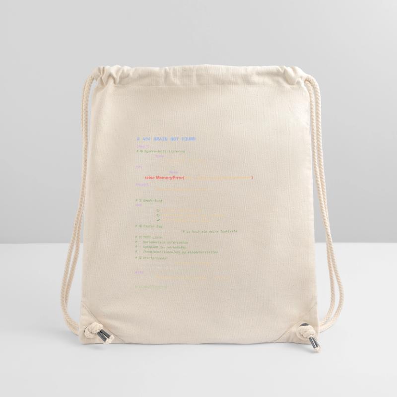 404 Cerveau introuvable Code Python Sac à cordon recyclé Stanley/Stella
