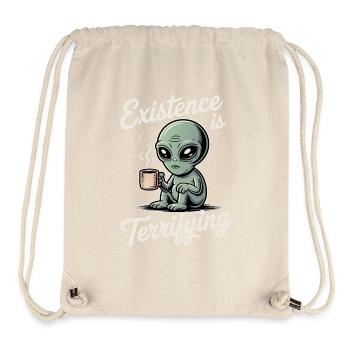 Die Existenz ist erschreckend lustig Alien UFO Kaffee - Stanley/Stella recycelter Gym Bag - Naturweiß - Vorne
