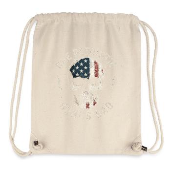 Papa bonus avec drapeau tête de mort - Sac à cordon recyclé Stanley/Stella - blanc naturel - Devant