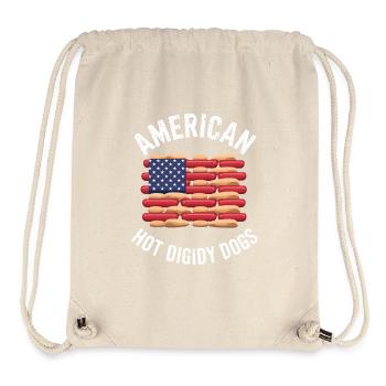 Américain Hot Digidy Dogs drapeau Design Cool Motif - Sac à cordon recyclé Stanley/Stella - blanc naturel - Devant