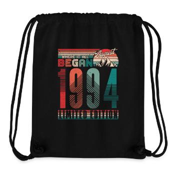 Anniversaire 1994 Vintage Août Cadeau Rétro - Sac à cordon recyclé Stanley/Stella - noir - Devant